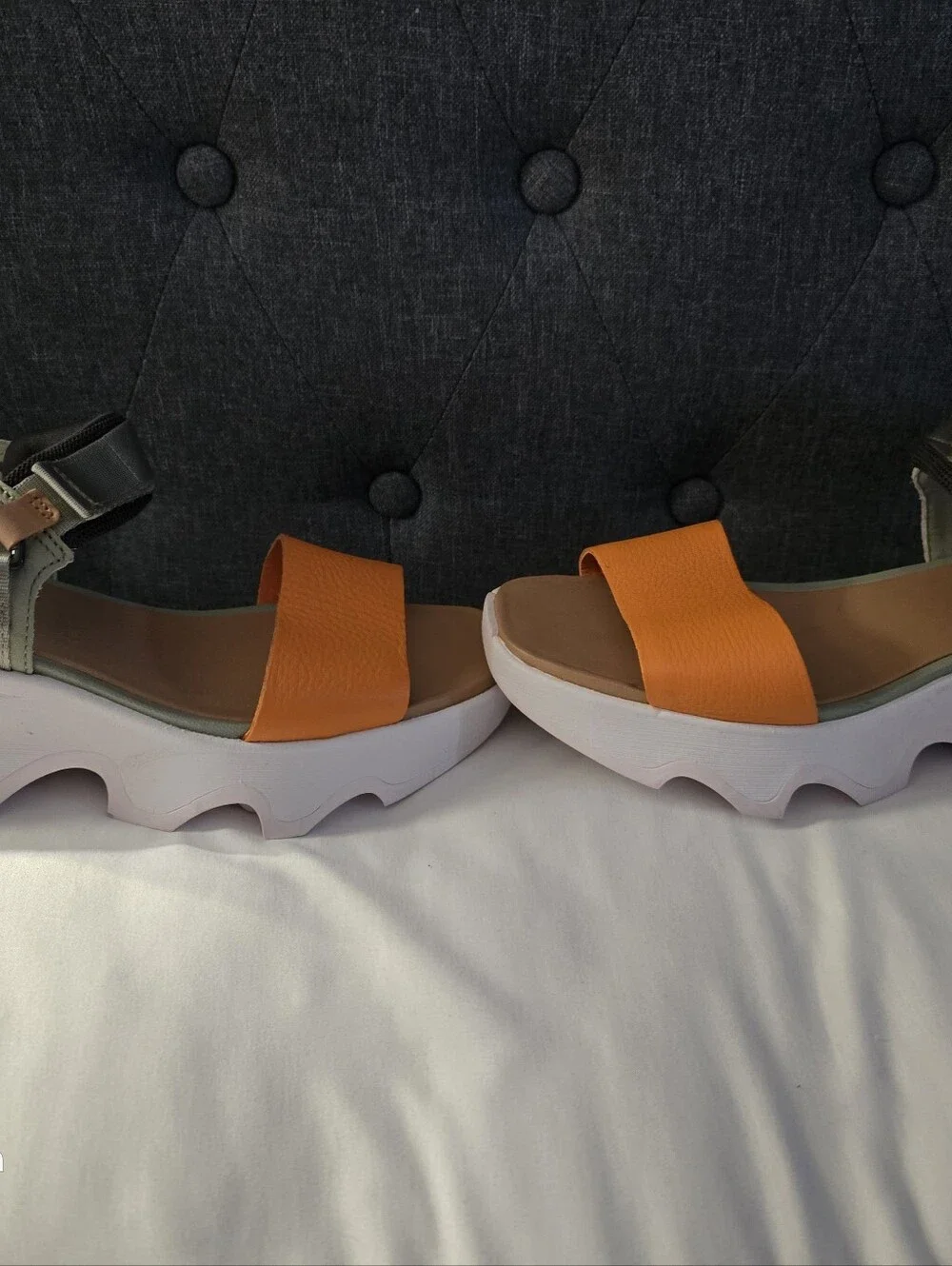 Sorel Kinetic Impact Y Strap High Sandals Womens Orange Green White Size 9 (40) - Picture 7 of 13